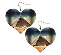 Sognando le piramidi di Cheope Stampe Eleganti orecchini a forma di cuore leggeri accessori da donna perfetti per feste e San Valentino.