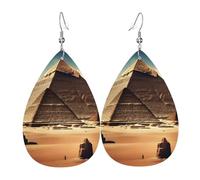 Sognando le piramidi di Khufu orecchini in pelle a forma di goccia sono un accessorio lussuoso e alla moda adatto per le donne, mostrando fascino individuale.