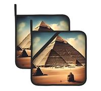 Sognando le piramidi di khufu presine. Confezione da 2, resistenti al calore fino a 182 °C, guanti da forno e presine, garantiscono la sicurezza della cucina, design elegante.