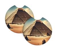 Sognando le piramidi di khufu sottobicchieri auto, confezione da 2 sottobicchieri universali per auto, accessori per interni auto, 6,9 cm