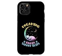 Sognando sotto i cieli stellati Il gatto dorme sulla luna Custodia per iPhone 11 Pro