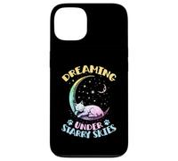 Sognando sotto i cieli stellati Il gatto dorme sulla luna Custodia per iPhone 13