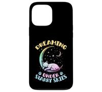 Sognando sotto i cieli stellati Il gatto dorme sulla luna Custodia per iPhone 13 Pro Max