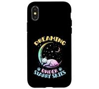 Sognando sotto i cieli stellati Il gatto dorme sulla luna Custodia per iPhone X/XS