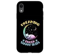 Sognando sotto i cieli stellati Il gatto dorme sulla luna Custodia per iPhone XR