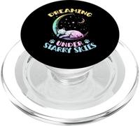 Sognando sotto i cieli stellati Il gatto dorme sulla luna PopSockets PopGrip per MagSafe