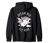 Sogni Big Fly High Pig Motivazionale Inspirazione dire Felpa con Cappuccio