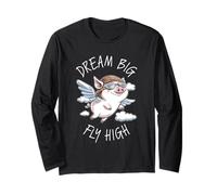 Sogni Big Fly High Pig Motivazionale Inspirazione dire Maglia a Manica