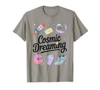 Sogni Cosmici Cosmic Dreaming Gatto Spazio Razzo Stelle Maglietta