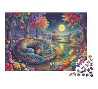 Sogni di drago al chiaro di luna Puzzle 1000 Pezzi,Decorazione Casa,Gioco Educativo,Idea Regalo,Adulti E Ragazzi,dai 14 Anni,Sfida Impossibile,Antistress 70x50cm