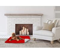 SOGNI E CAPRICCI PETS Elegant CSROSSOGRIGIOCHIARO60X Cuscinetto Imbottito per Cani, Microfibra Poliestere Anallergico, Rosso/Grigio Chiaro, 60 x 100 cm