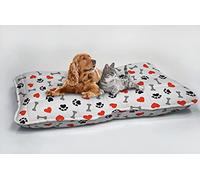 Sogni e Capricci Pets Maxy Cuscinone Trapuntato, Dogs World Panna, 60x100 cm