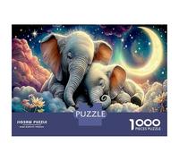 Sogni elefanti 1000 Pezzi Per Vacanze Intelligenti - Cartone Resistente Premium Jigsaw Puzzle Elefantes Clouds con Allenamento Mentale, Un Regalo D'Anniversario Puzzle Per Coppie 70x50cm/1000pcs