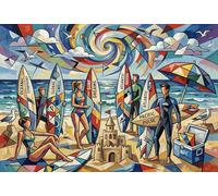 Sogni Geometrici di Surf Puzzle in Legno 1000 Pezzi Adulti E Ragazzi,Sfida Impossibile,Gioco Educativo,dai 14 Anni,Decorazione Casa,Idea Regalo,Legno,Antistress (75x50cm)