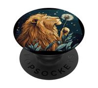 Sogni ruggenti con questa grafica di leone e dente di leone PopSockets PopGrip Adesivo