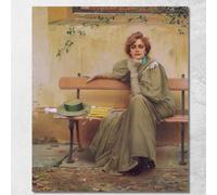 Sogni Vittorio Matteo Corcos, vmc10 Quadro Stampato su Tela Fine Art, Intelaiato Pronto da Appendere, Alta qualità, 40x32 cm