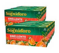 Sognid'oro Tisana Snellente Infuso con Estratti Naturali di Fucus Arancia Amara Rosa Menta Rosmarino Tè Verde - 7 Confezioni da 20 Filtri