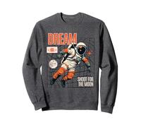 Sogno Astronauta Galleggiante Space Moon Retro Graphic Felpa
