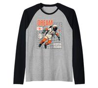 Sogno Astronauta Galleggiante Space Moon Retro Graphic Maglia con Maniche Raglan
