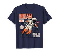 Sogno Astronauta Galleggiante Space Moon Retro Graphic Maglietta