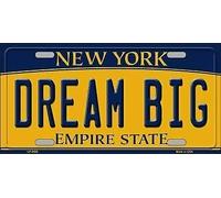 Sogno Big New York Sfondo Novità Metallo Targa 15,2 x 30,5 cm