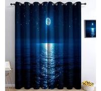 Sogno Cielo Notturno Acqua Di Mare Tende Oscuranti Termiche Isolanti - Ridurre Il Rumore, Termiche Isolanti per Camera da Letto - 2 Pannelli per camera da letto soggiorno, Blu Scuro, 183 x 214 cm