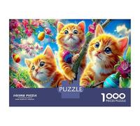 Sogno del Gatto Enigma Ultra Difficile 1000 Pezzi Del Puzzle Gattino Arancio per Attività Post-scuola, Puzzle Impegnativo 38x26cm/1000pcs