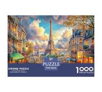 Sogno di Parigi, fantastica idea regalo, puzzle da 1000 pezzi per adulti - Parigi, Torre Eiffel, tramonto, gioco impossibile e difficile, per decorazione murale, 38x26 cm/1000 pezzi