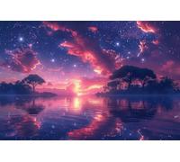 Sogno Diamond Painting Lago Diamond Painting Kit Completo, DIY Passatempo per Adulti, Quadri Pittura Diamante Ricamo a Punto Croce Quadri con Perline, per Decorazione Della Parete Casa 90x135cm X-175