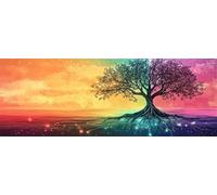 Sogno Dipingere con i Numeri Adulti 55x165 cm, DIY Acrilico Albero della vita Dipingere con i Numeri Bambini, Paint by Numbers con Pennelli e Pigmento, Decora la casa Regalo (Senza Cornice) -H840