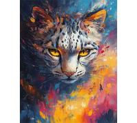 Sogno Dipingere con i Numeri Leopardo Paint by Numbers Dipingere con i Numeri Bambini con Cornice 70x95cm Tela, Kit Pittura Adulti Fai da Te Creativo con Vernici e 3 Pennelli, Home Room Decor F-617
