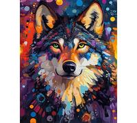 Sogno Dipingere con i Numeri per Adulti Kit Animale Paint by Numbers Fai-da-Te su con Pennelli e Colori Acrilici Set Creativo per Adulti Principianti con Cornice per Decorazione Murale 40x55cm F-658