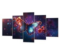 Sogno Farfalla Diamond Painting Kit Completo, 5 Pezzi Mosaico Fai Da Te Kit Pittura Full Drill Diamond Painting Adulti, Kit Ricamo Diamantini Crystal Art per Decorazione Casa Regali 60x100cm P-d-2876