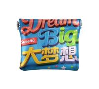 Sogno Grande Slogan Stella Blu Donne Uomini In Pelle Portamonete Impermeabile Mini Cambiamento Portafoglio Tasca Moneta per Gli Uomini Donne Viaggio monedero de tela para mujer, Dream Big Slogan