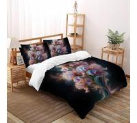 Sogno Iris Copripiumino Stampa 3D Bello Fiore Set Di Biancheria Morbida Microfibra Chiusura A Cerniera Per Bambini/Ragazzi 3 Pezzi King(220x240cm)