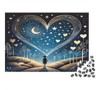 Sogno notturno del cuore Puzzles 1000 Pezzi Carta riciclata per adulti Puzzle per adulti Gioco difficile stimolante Gioco educativo per decompressione Ottima idea regalo 70x50cm/1000pcs