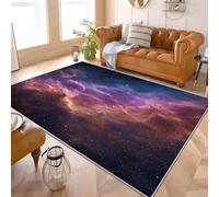 Sogno Universo Nebulosa Tappeto Moderno a Pelo Corto per Salotto, Soggiorno, Camera da Letto e Sala da Pranzo Viola Morbido, Antiscivolo, Lavabile, Facile da Pulire 140x200 cm