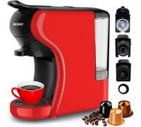 Caffettiera Espresso Multicapsule 3 in 1 0,6L 19 Bar Colore Roso