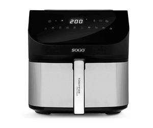 SOGO PRO1600 8 L 1600 W Nero Argento FRIGGITRICE AD ARIA, capacità 8 l, Max potenza 1600 W, 10 programmi, da 50 °C a 200 °C, Nero, Argento