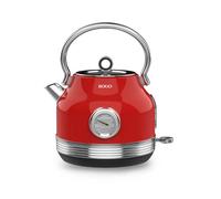 SOGO SS-7760 bollitore stile Retrò, capacità 1.8L verniciato rosso metallizzato, termometro integrato, indicatore del livello dell'acqua, spegnimento automatico