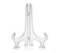 Sogoluat Confezione da 10 cavalletti pieghevoli in plastica trasparente per foto, piatti, sottobicchieri e piccole opere d'arte, decorazione per la casa ed esposizione da tavolo per eventi