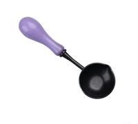 Sogoluat Cucchiaio per sigilli di cera in stile vintage, per sciogliere i granuli di ceralacca, con punta in lega antiaderente con manico in legno, strumento artigianale retrò per inviti di nozze