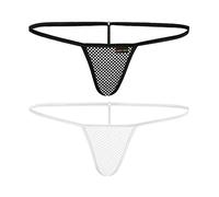 Sohimary 104 Donna 2 Pezzi Mini Perizoma String Rete XS S M 38 40 42 44 Nero Bianco