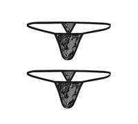 Sohimary 107 Donna 2 Pezzi Mini Perizoma String Merletto XS S M 38 40 42 44 Nero