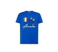 Soho Milano Maglietta T-Shirt Tifoso Inter “Amala” Idea Regalo (IT, Testo, S, Regular, Regular, Standard, Blu)
