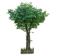 Sohodoo Albero di baniano Artificiale Decorativo in Vaso, pianta di ficus Finta for la Bellezza di Interni ed Esterni Tutto L'Anno(2.5mx2m)