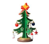 Sohodoo Albero di Natale in Legno, Piccolo Ornamento da Tavolo for Decorare la scrivania e diffondere l'allegria delle Feste, Regalo Festivo(Green)