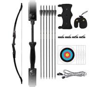Sohodoo Arco ricurvo smontabile Portatile e Set di frecce | 30 libbre 40 libbre for Adulti, Perfetto for Viaggi, Allenamento e Caccia(Black,30 lbs)