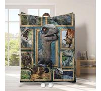 Sohodoo Coperta da tiro con dinosauro sorridente carino, coperta con dinosauro 3D, accogliente coperta in flanella con stampa digitale HD con dinosauri in pile, for gli amanti(B,150x130CM)