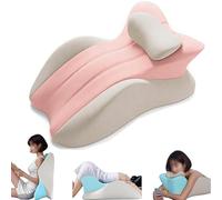 Sohodoo Cuscino a cuneo, coppia di cuscini for glutei, cuscino for glutei ergonomico in memory foam a basso profilo, supporto ortopedico for intimità, seduta, relax e comfort in tutte(PinkWhite)